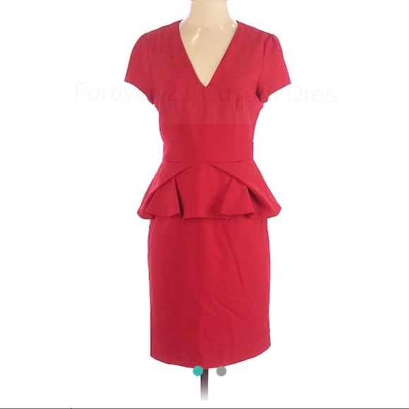 Forever 21 Dresses & Skirts - Red Peplum Dress